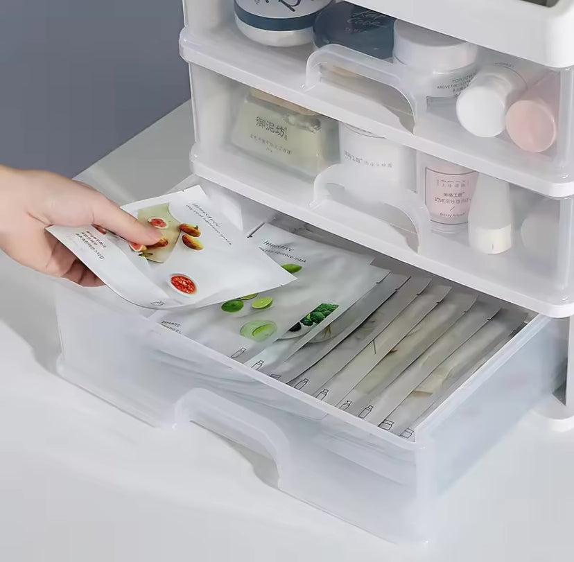 Three Layer Transparent Cosmetic Storage Rack, Multifunctional Desktop Storage Rack, Durable Plastic Desktop Organizer, Office Desktop Organizer Three Layer Transparent Cosmetic Storage Rack, Multifunctional Desktop Storage Rack, Durable Plastic Desktop Organizer, Office Desktop Organizer